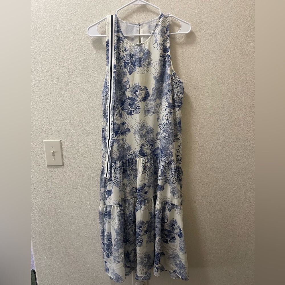 Joy Joy Blue and White Patterned Dress